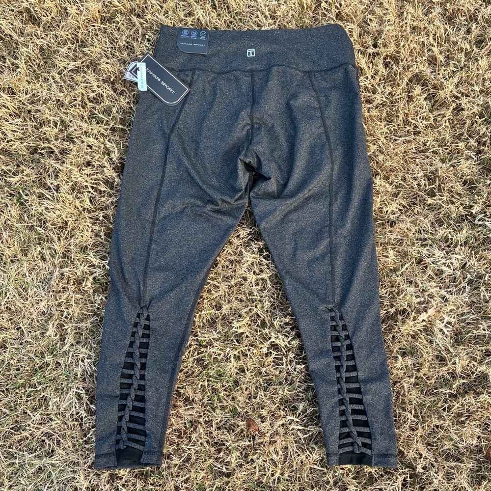 NWT Tahari Sport active capri leggings dark heather gray / capri yoga pants